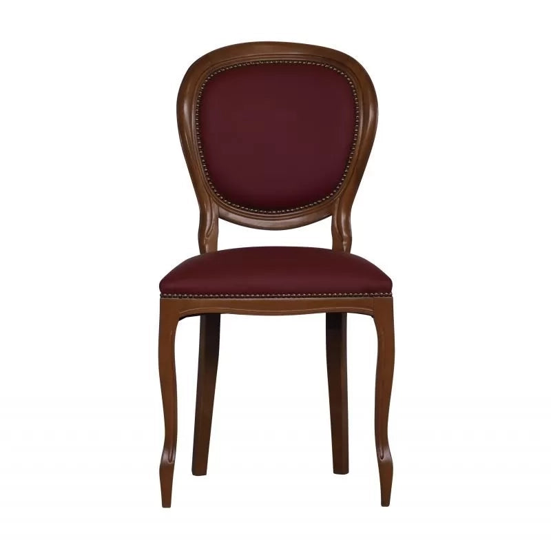Set 2 sedie classiche legno imbottite ecopelle bordeaux 50x47x100 - Mobili 2G