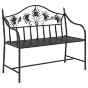 Panchina da Giardino | Panca da Giardino Nero 104 x 52,5 x 89 cm Acciaio