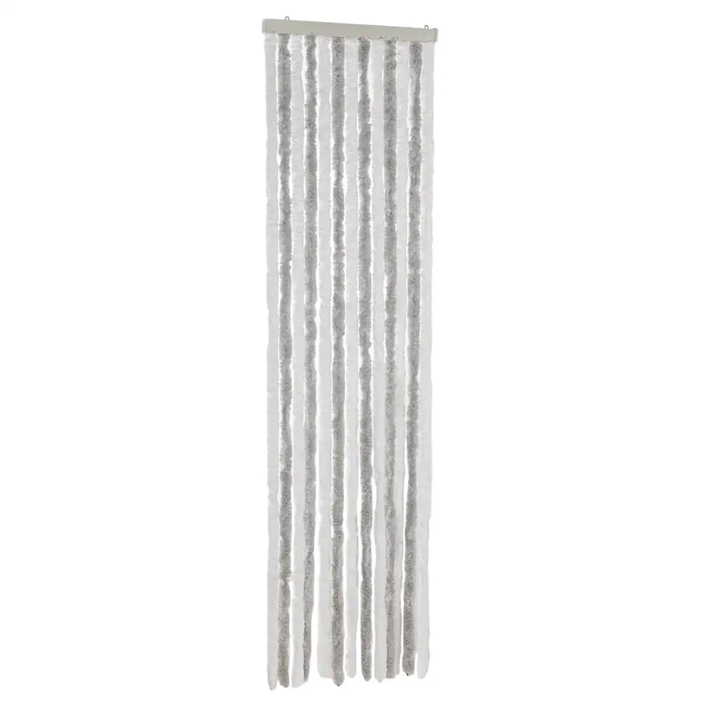 Tenda Antimosche Grigio Chiaro e Bianco 56x185 cm in Ciniglia CFW5932603