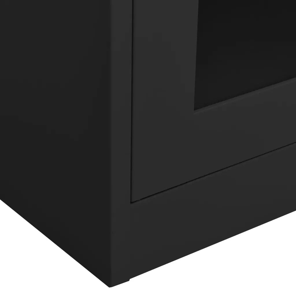 Armadio per Ufficio Antracite 90x40x180 cm in Acciaio e Vetro 335941