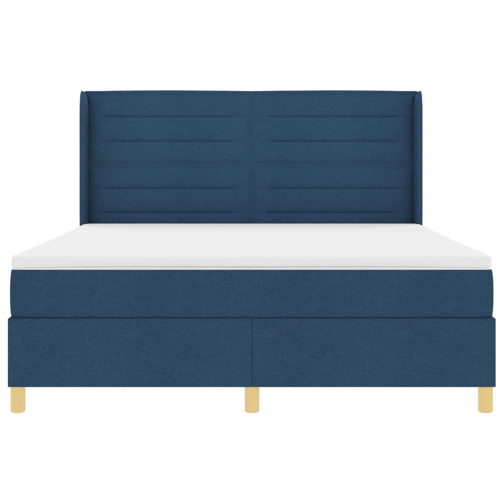 Letto Box Spring con Materasso e LED Blu 180x200 cm Tessuto