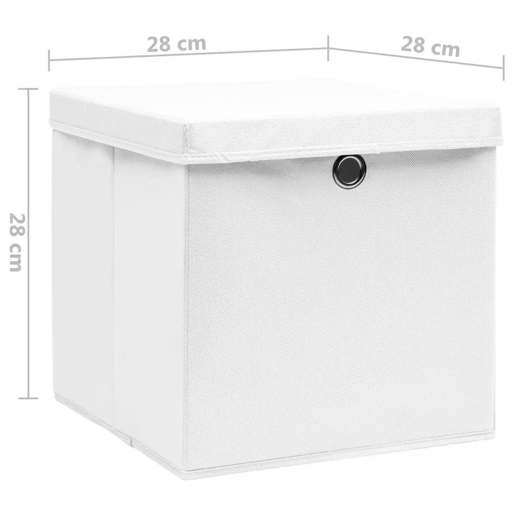 Contenitori con Coperchi 10 pz 28x28x28 cm Bianco CFW6197674