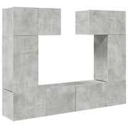 Set di Mobili Porta TV 6 pz | Armadietto TV | Mobile Porta TV Grigio Cemento in Legno Multistrato