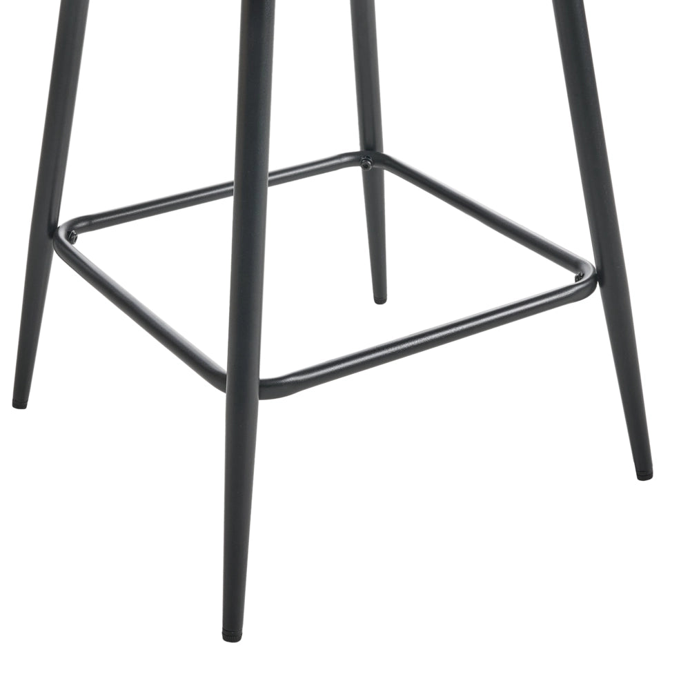 Set di 2 sgabelli da bar velluto verde oliva braccioli schienale intagliato gambe in metallo moderna industriale