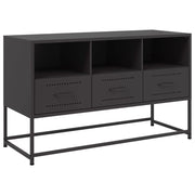 Mobile TV multimediale scaffale TV credenza mobile TV sala da pranzo soggiorno camera da letto 100,5 x 39 x 60,5 cm acciaio nero 02_0025552