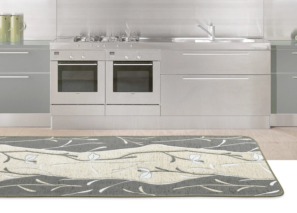 Tappeto Da Bagno Disegno River - 55x120 - Grigio