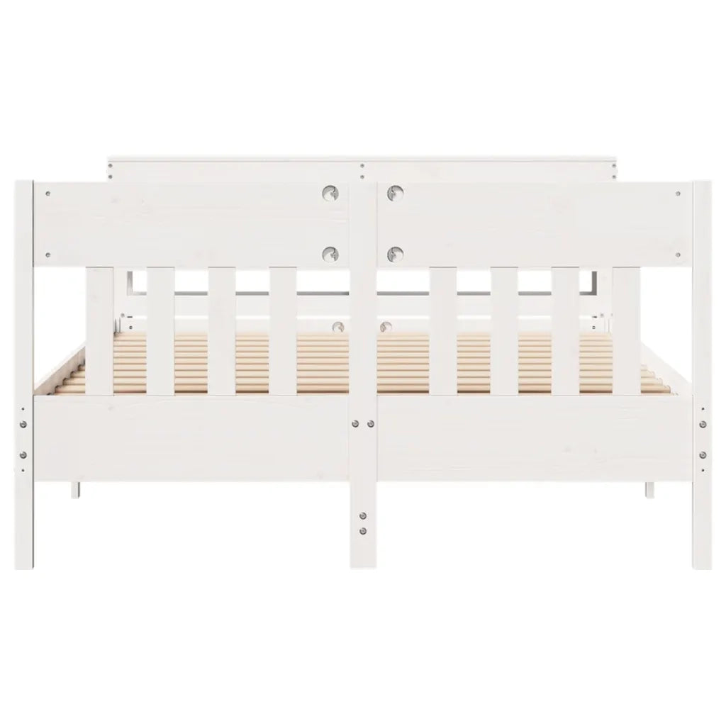 Letto senza Materasso Bianco 150x200 cm Legno Massello di Pino 3306262