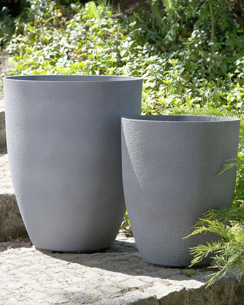 Vaso per piante in pietra grigia in poliresina 43 x 43 x 52 cm per interni ed esterni