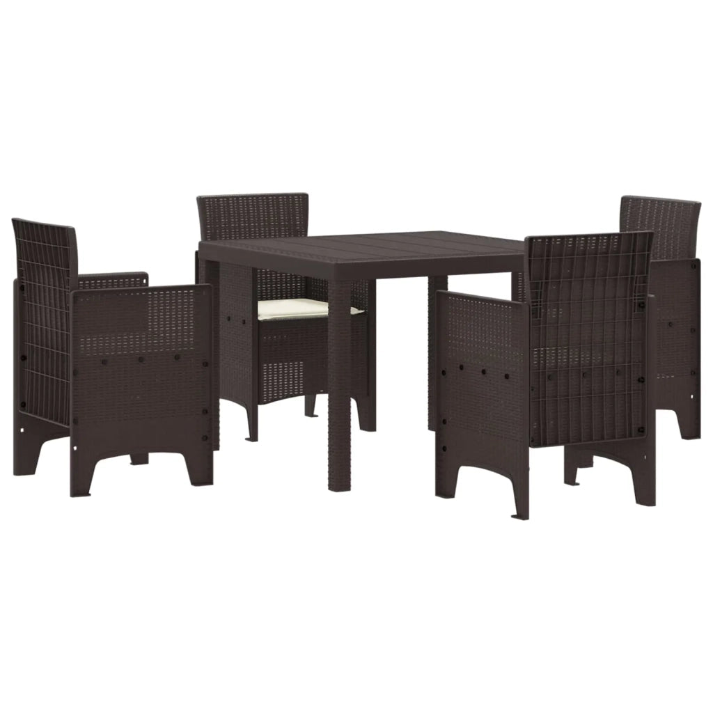 Set da Pranzo per Giardino 5 pcs Marrone Polipropilene 3378541