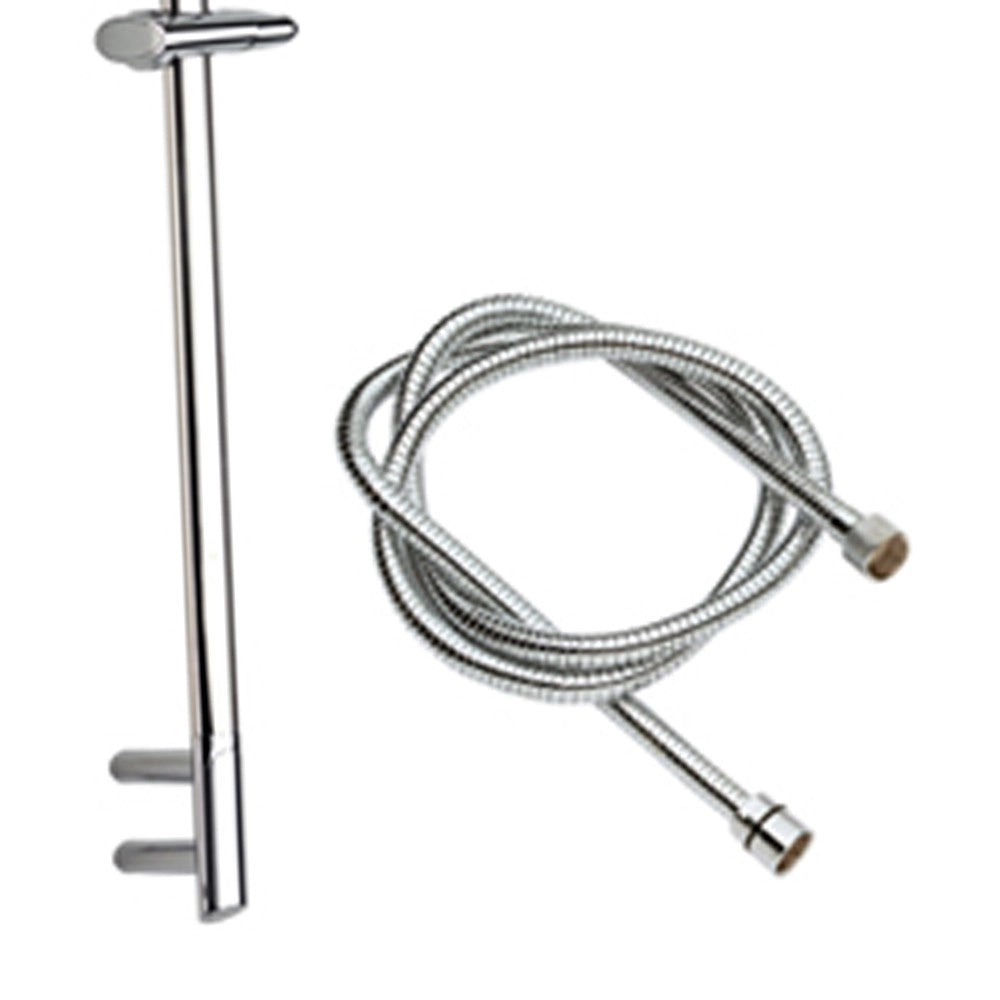 Saliscendi cromato con asta minimale ovale dritta