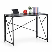 Scrivania pieghevole 99x50x75 cm in MDF nero， salvaspazio