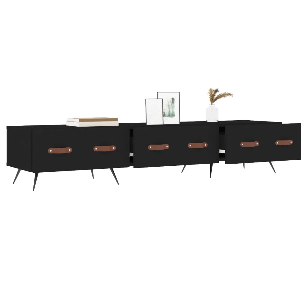 Mobile Porta TV Nero 150x36x30 cm in Legno Multistrato 829125