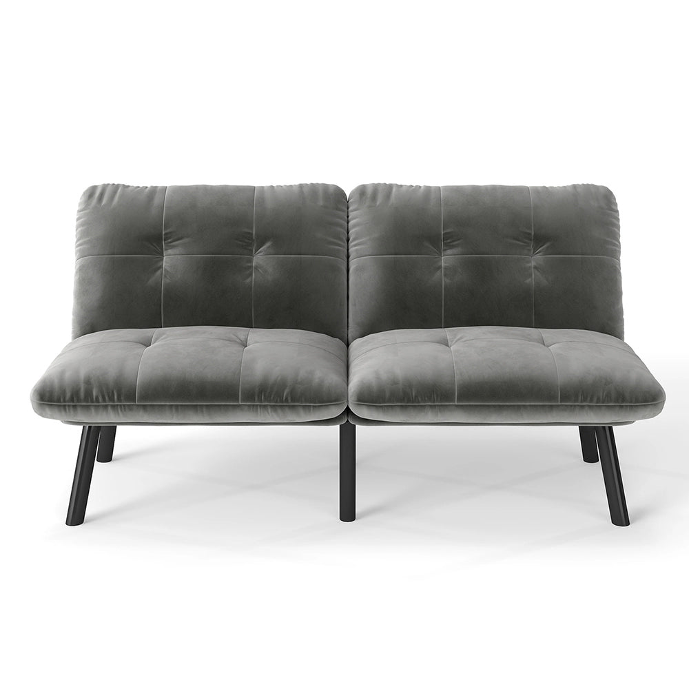 Divano letto - Xylo - 2 posti pieghevole grigio futon poco ingombrante