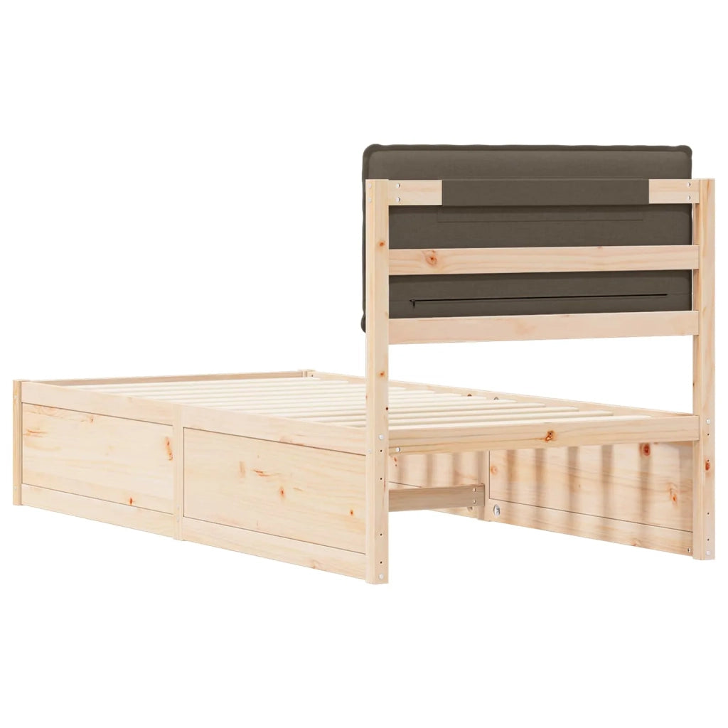 Letto con Testiera Rivestita Talpa 100 x 200 cm Pino massello