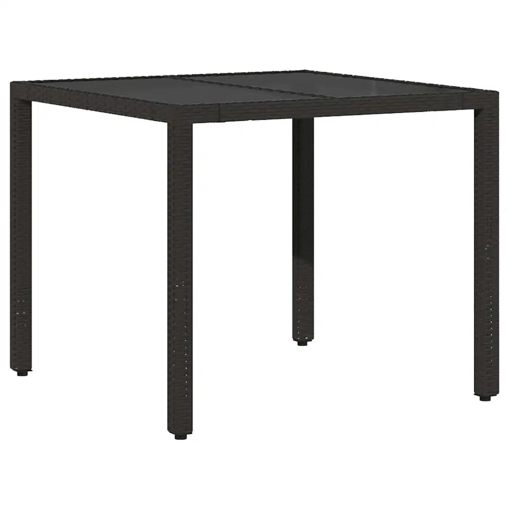 Set da Pranzo per Giardino 5 pz | Set Salotto da Giardino Nero polyrattan