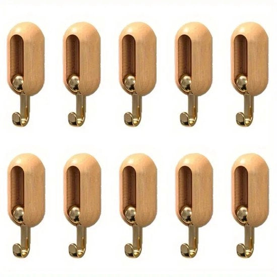 Pacchetto di 10 ganci invisibili senza urti | Disegno pieghevole con colla resistente | Perfetto aiuto per l'organizzazione per la sala, la camera da letto o l'ingresso