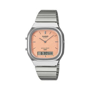 Orologio casio aq 240e 4aef edgy silver e orange