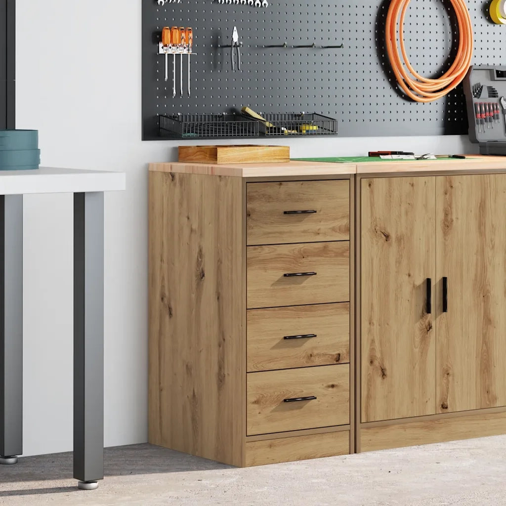 Armadietto per Garage in Rovere Artigianale 40x51x85 cm