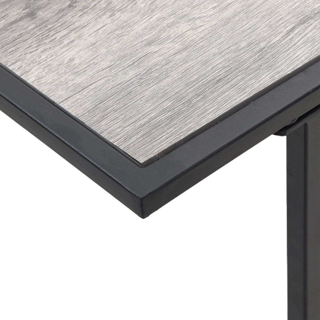 Tavolo da giardino grigio 100x55x70 cm DPC e metallo