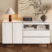 Credenza sideboard 140x42x77 cm senza maniglie; bianca; truciolare