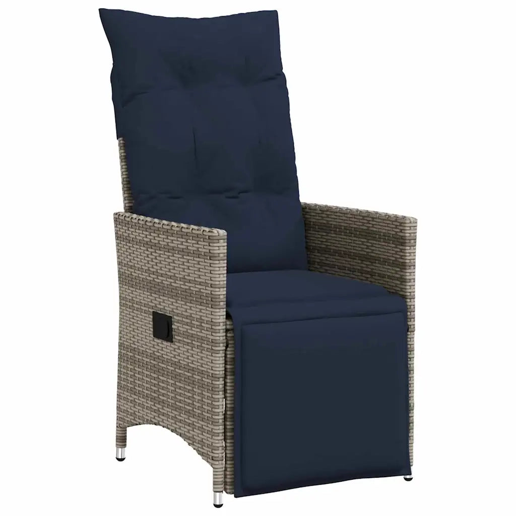Set di tavolo e sedie con cuscino 3 pcs Grigio Rattan in PE 3379597