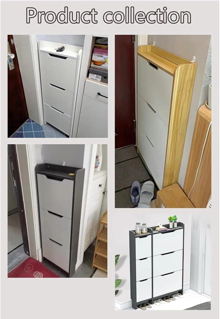 scarpiera Scarpiera sottile con 3 cassetti ribaltabili - Moderno organizer per riporre scarpe con secchiello ribaltabile per ingresso, camera da letto, soggiorno - Scarpiera nascosta indipendente