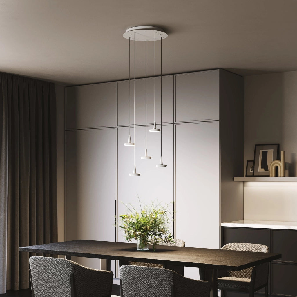 Baby Lampada a sospensione a LED in alluminio verniciato con dimmerazione TRIAC, luce calda 2700K, design compatto ed elegante per interni