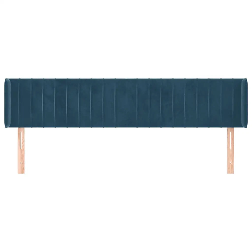 Testiera | Testata ad Orecchio Blu Scuro 163x16x78/88 cm in Velluto