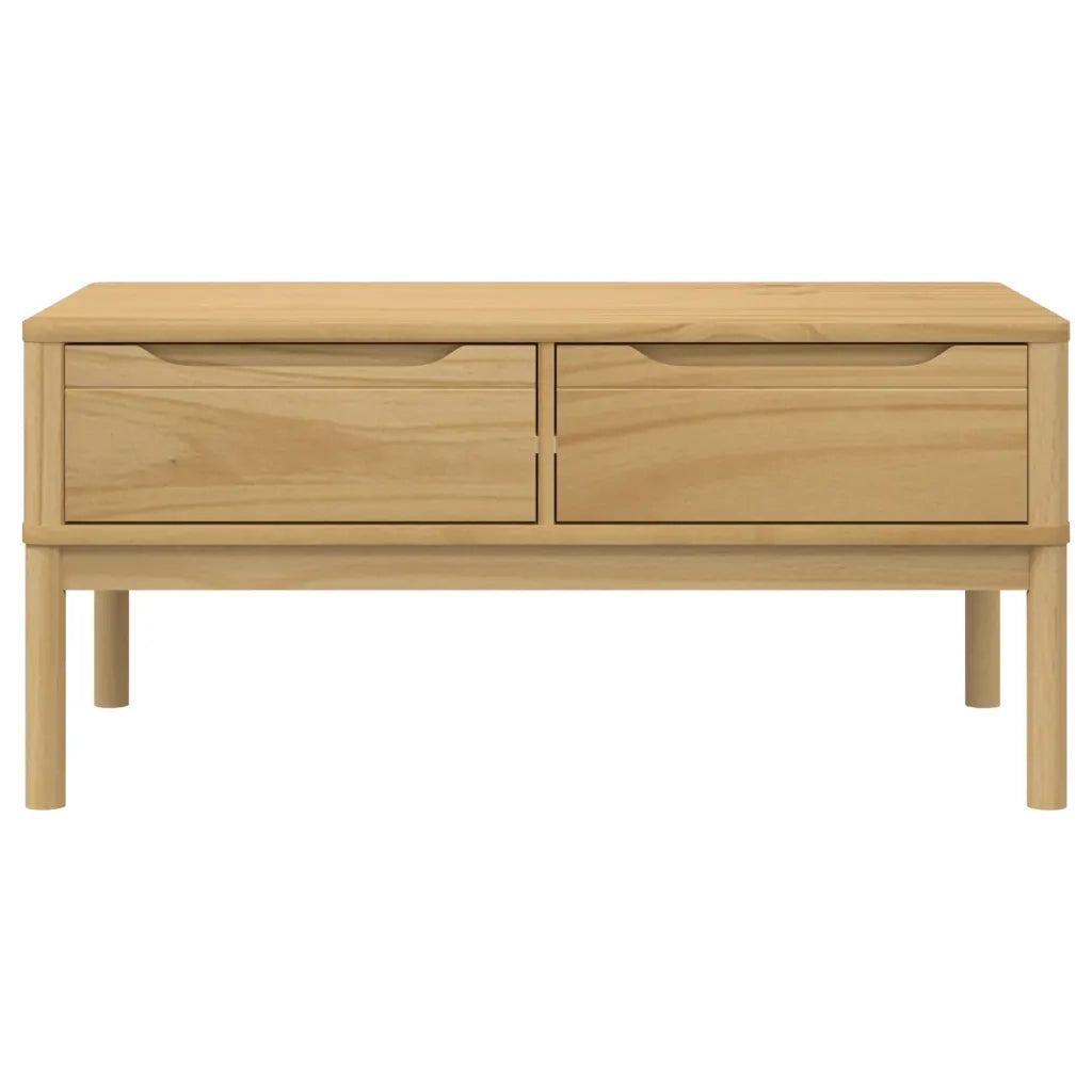 Tavolino da salotto | Tavolino da caff¨¨ | Tavolino da Soggiorno FLORO Marrone Cera 99x55,5x45 cm in Legno di Pino