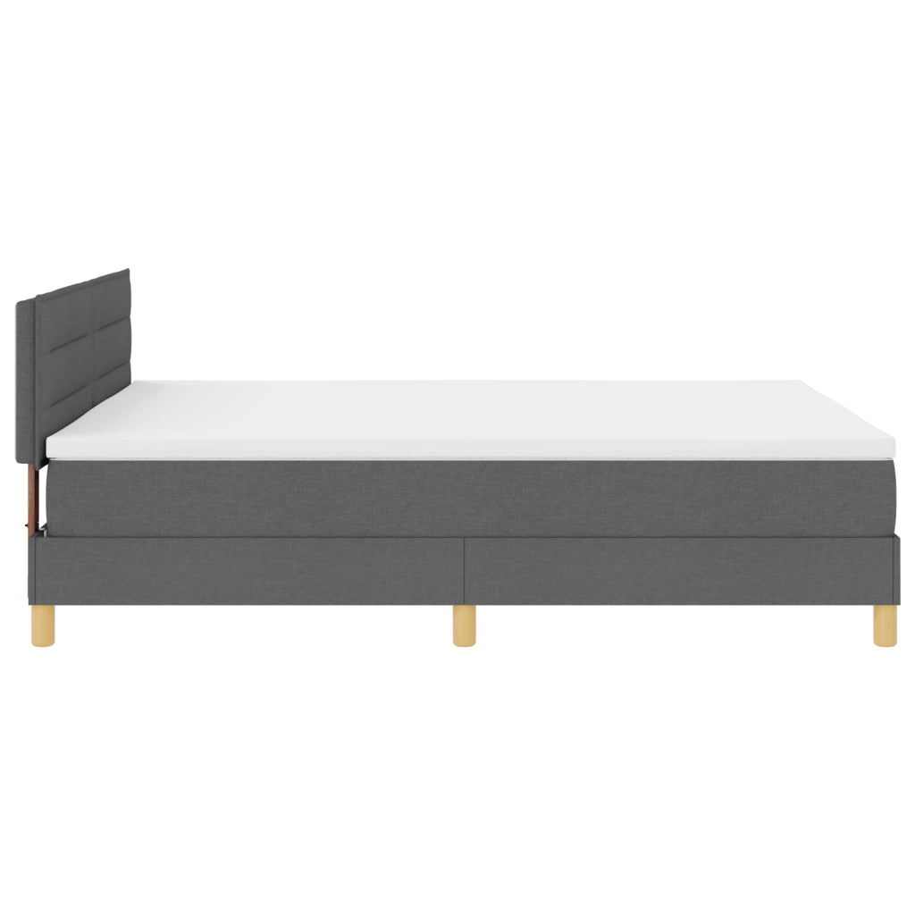 Letto con Box Spring e Materasso Grigio Scuro 140x200 cm Tessuto