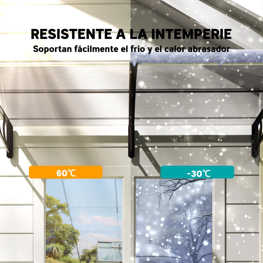 Tettoia per Porte e Finestre ¨C zephmum ¨C 200x96x27 cm Trasparente