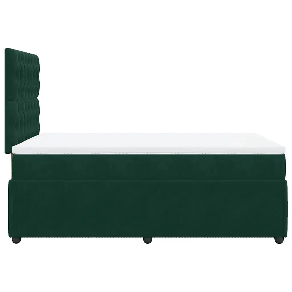 Giroletto a Molle con Materasso Verde Scuro 120x190 cm Velluto 3294595