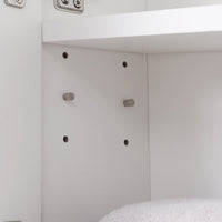 Pensile da Bagno con Specchiera 54x15x55 cm Ripiani Regolabili Bianco