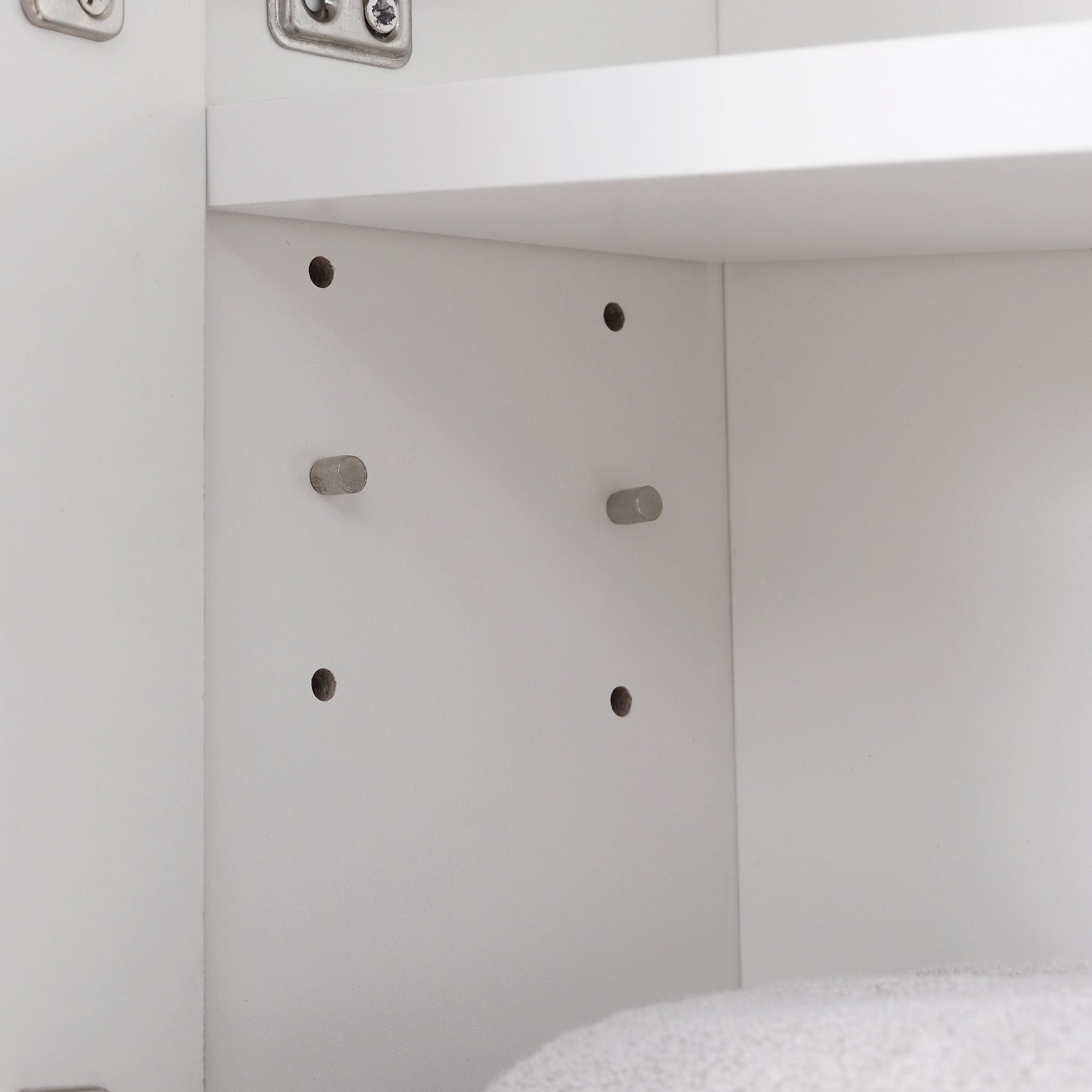 Pensile da Bagno con Specchiera 54x15x55 cm Ripiani Regolabili Bianco