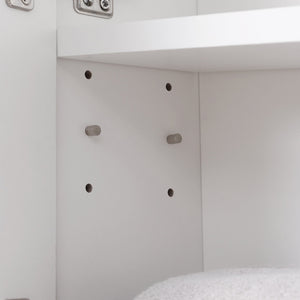 Pensile da Bagno con Specchiera 54x15x55 cm Ripiani Regolabili Bianco