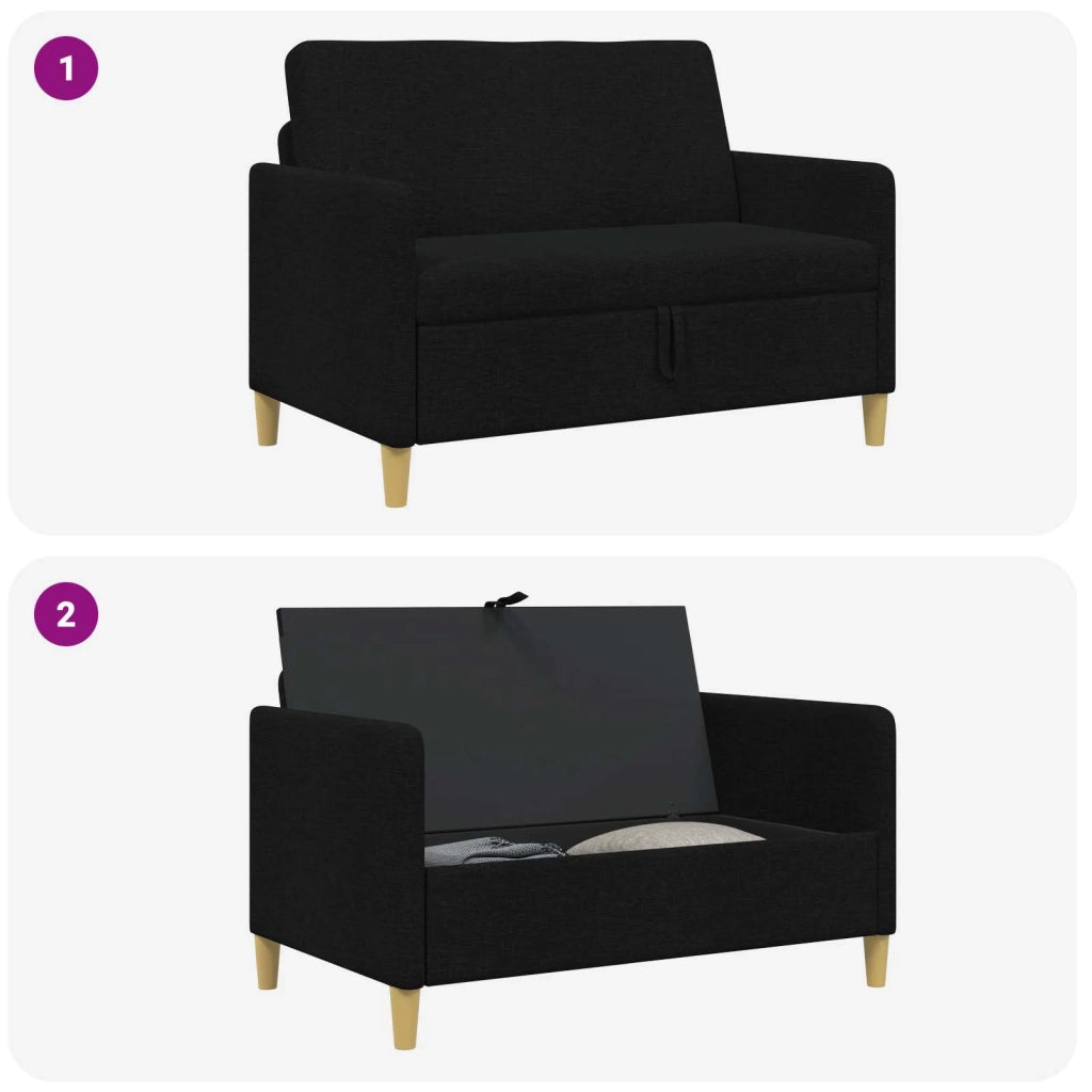 Divano con Storage Nero 122 x 78 x 87 cm Poliestere 42036893