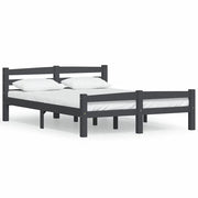 Letto matrimoniale | Letto per adulti | Giroletto senza Materasso Grigio Scuro 120x200 cm Legno Pino
