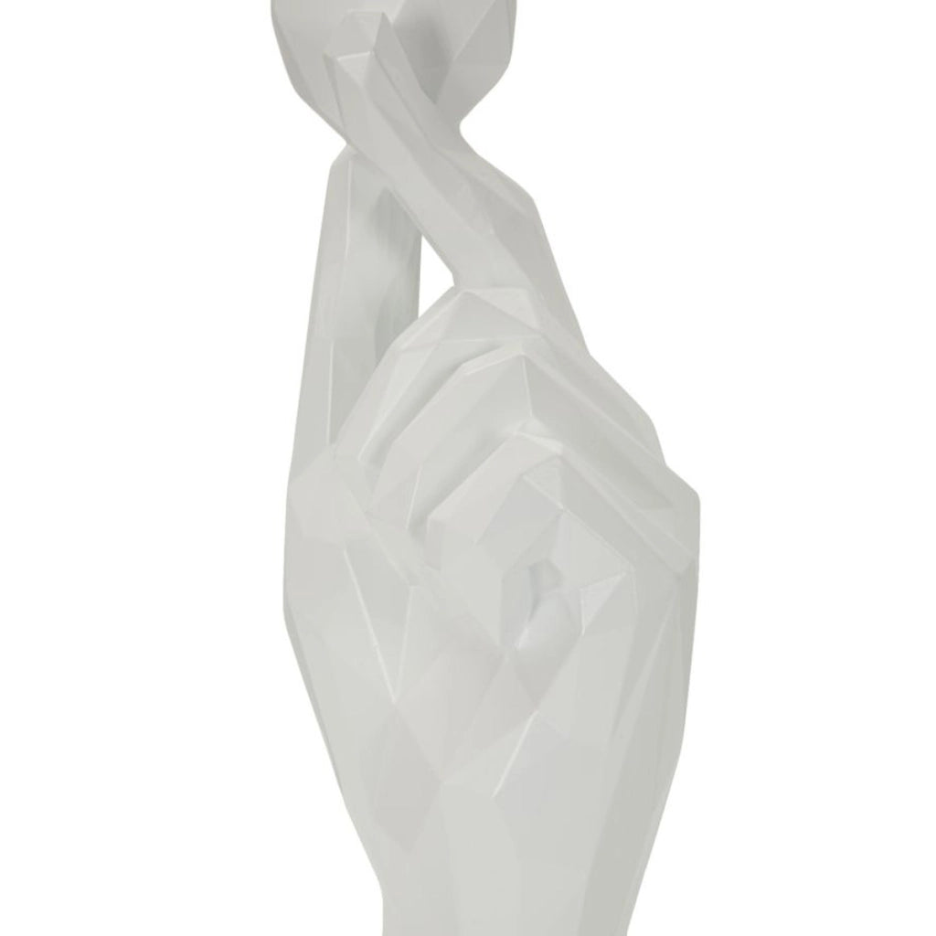 Scultura decorativa Mano in poliresina bianco puro