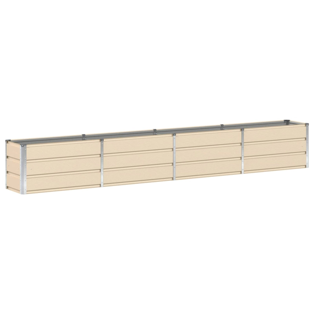 Fioriera moderna multifunzionale di design 320 x 40 x 45 cm in acciaio avorio 02_0059143
