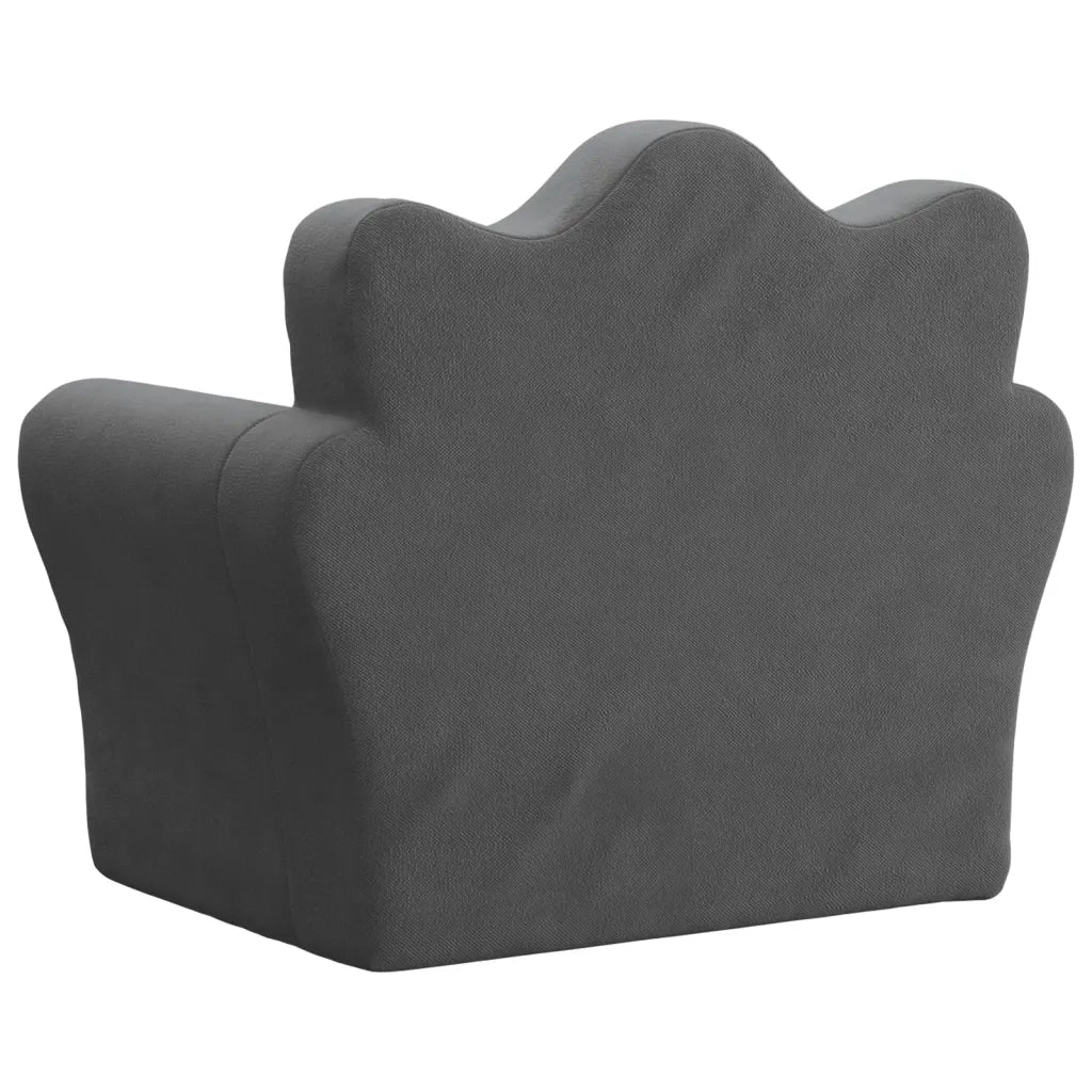 Divano per Bambini-Sofa-Divanetto Antracite in Morbido Peluche 304914