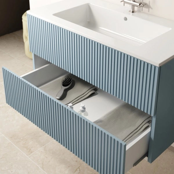 Mobile bagno sospeso modello sophia 80cm  Base sospesa -lavabo - azzurro polvere -specchio escluso  mobo
