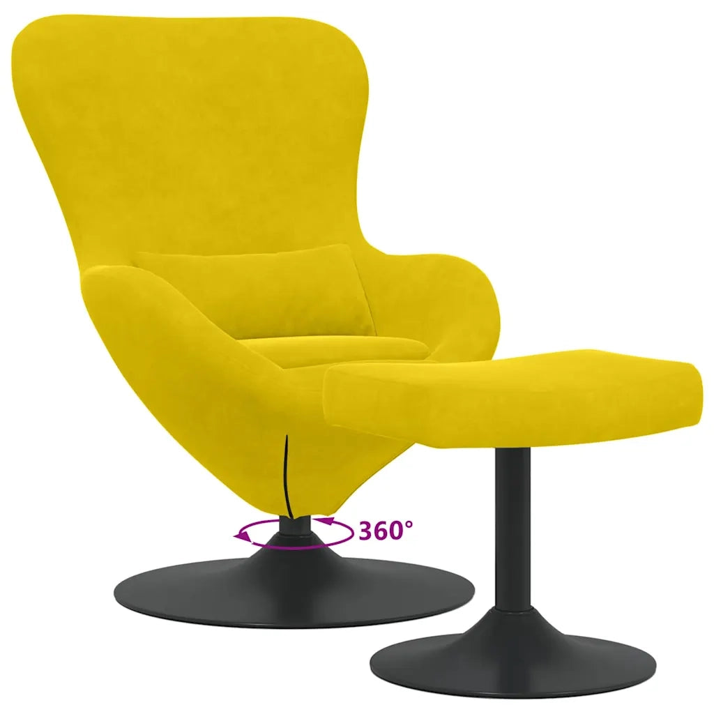 Sedia Egg con Pouf Giallo Velluto 42002751