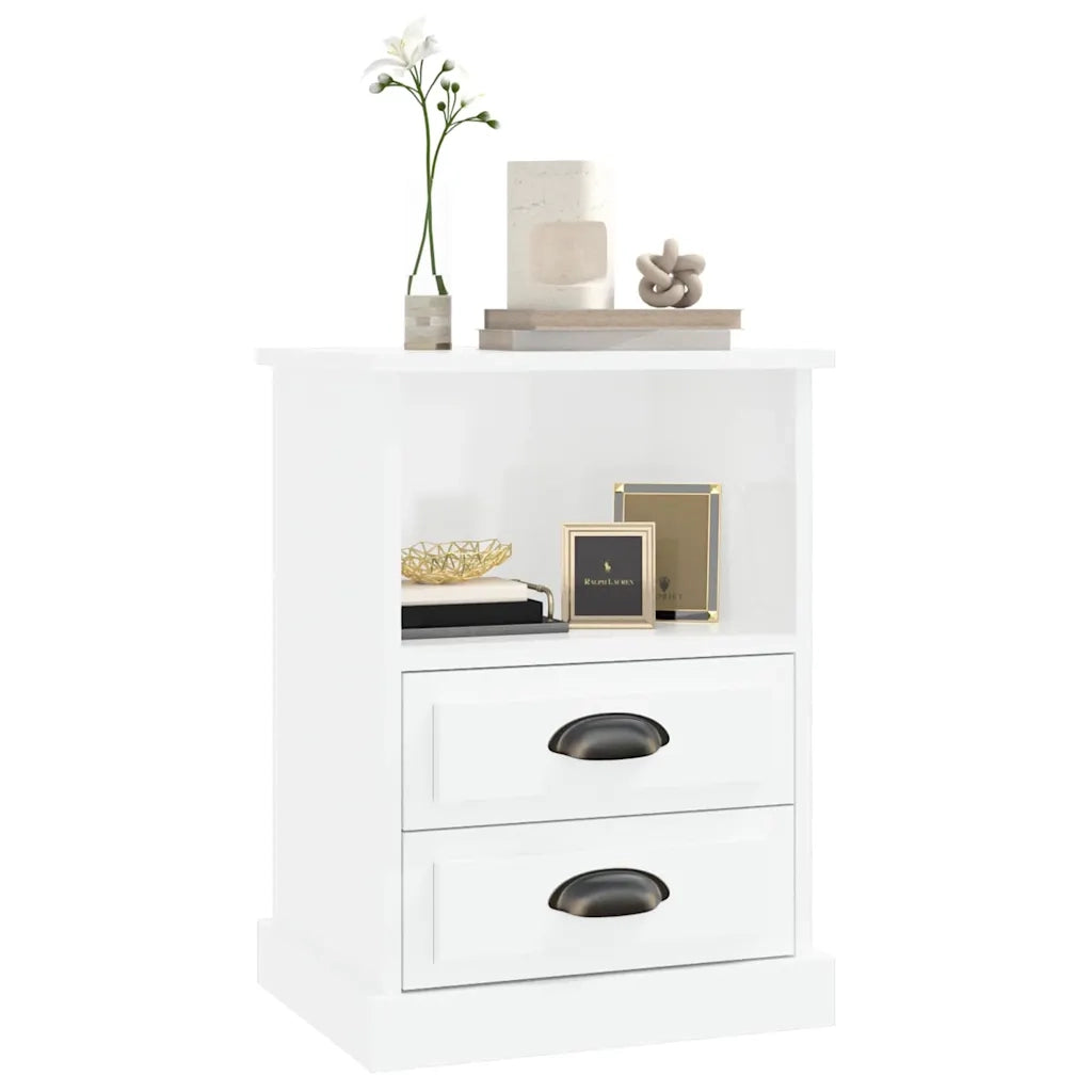 Comodini 2 pz Bianco Lucido 43x36x60 cm 816333