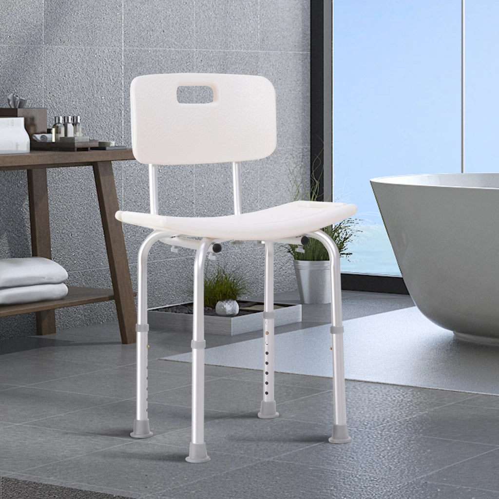 Sedia da Doccia Antiscivolo Regolabile ¨C Zephmum ¨C Plastica e Alluminio 50.6x43x71-88 cm