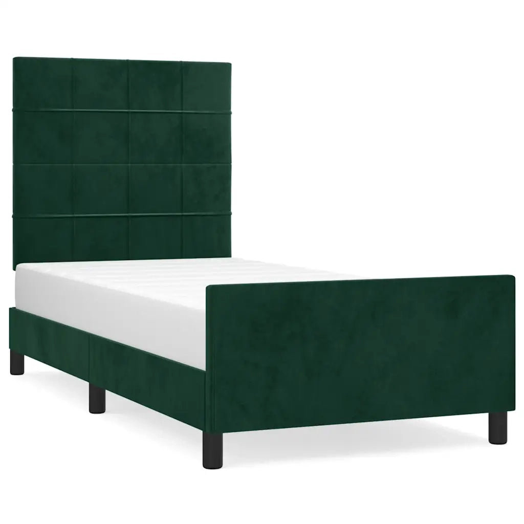 Giroletto senza Materasso Verde Scuro 90x200 cm in Velluto 3125736