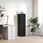 Credenza Rovere Nero 29,5x34x119,5 cm in Legno Multistrato 861653