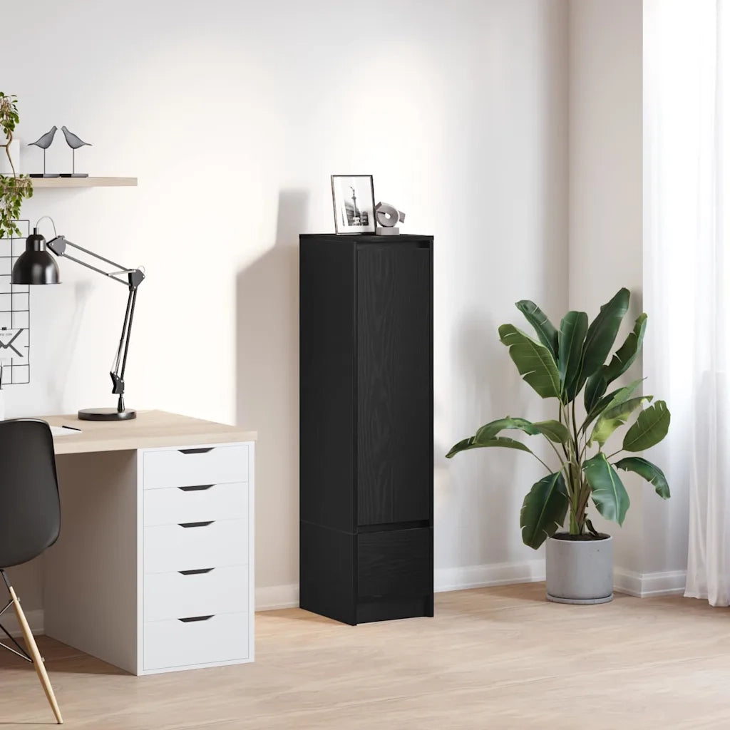 Credenza Rovere Nero 29,5x34x119,5 cm in Legno Multistrato 861653