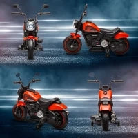 Moto Elettrica per Bambini 18-36 Mesi con Rotelle e Fanale, 76x42x57 cm, Rosso e Nero