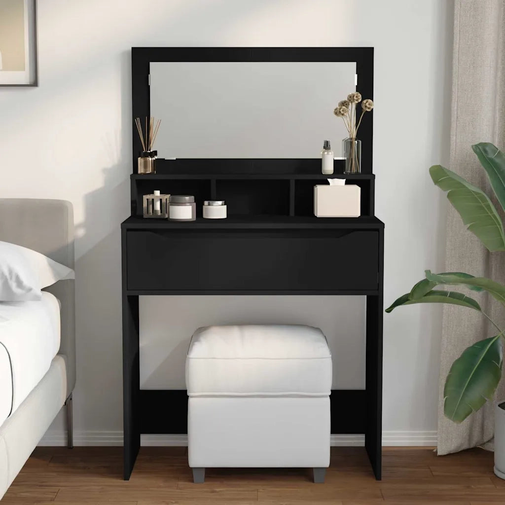 Tavoli da Trucco per Camera da Letto Nero 80 x 39,6 x 135 cm 888978