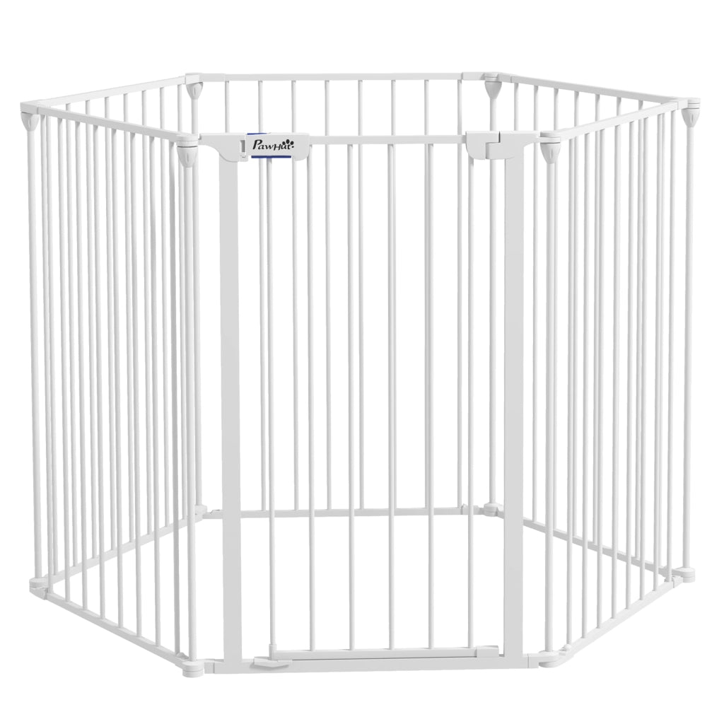 Recinto per cuccioli ¨C zephmum ¨C modulare, pieghevole, telaio in acciaio, interno, bianco, 90x123x102cm